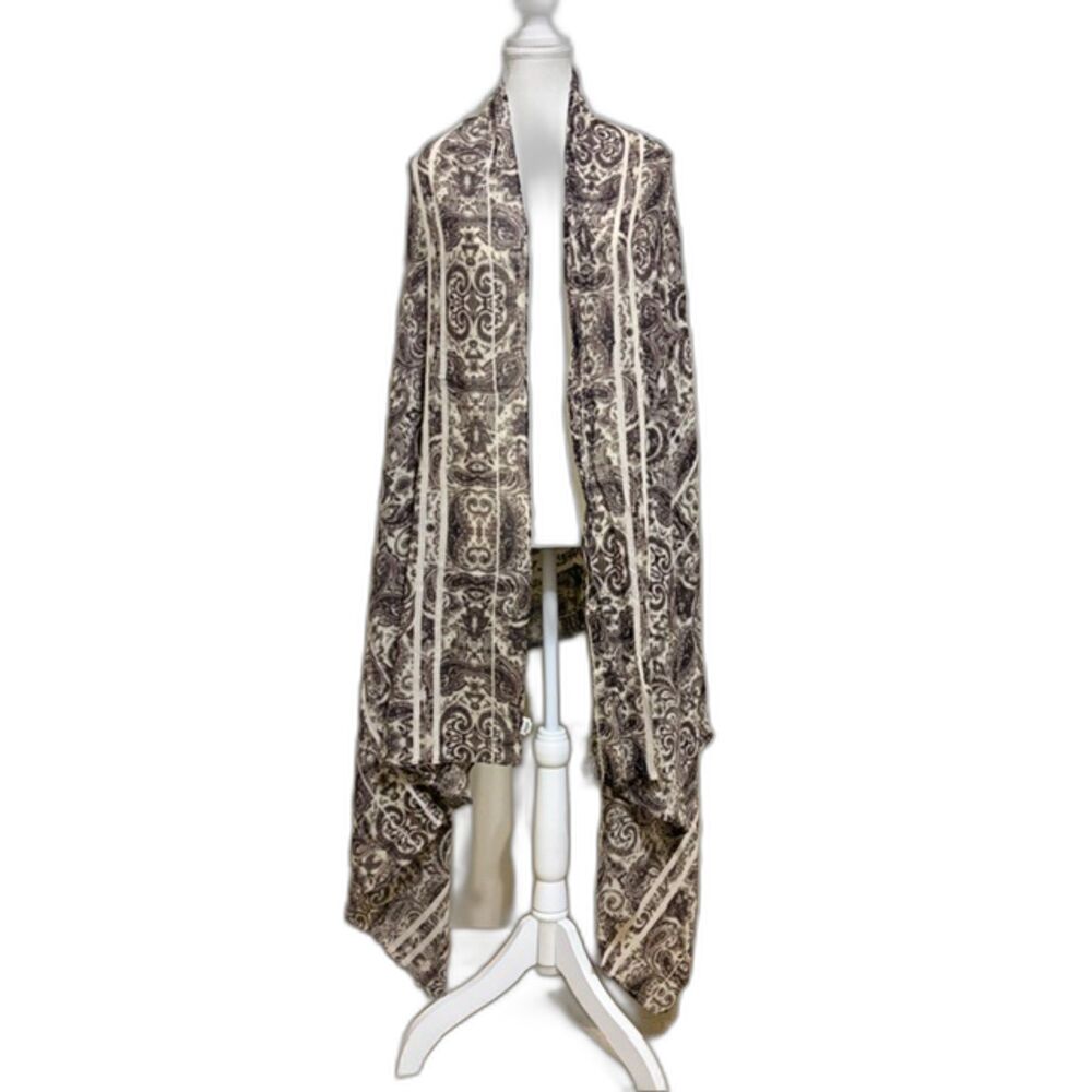 Madewell Brown Paisley Oversized Rectangle Scarf Shawl Wrap Boho One Size